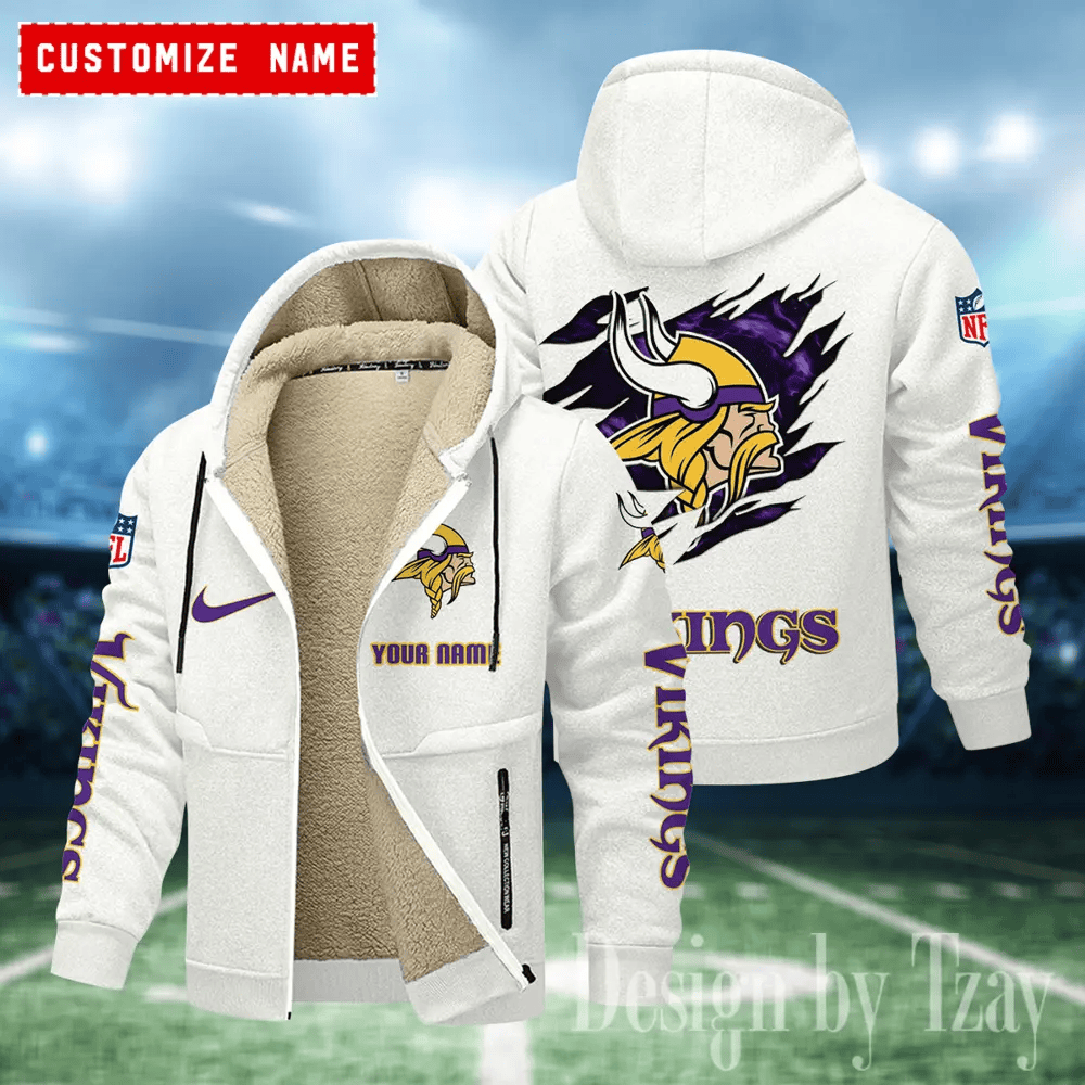 Minnesota Vikings Hoodies Zip Velvet Coat AANZTZH086
