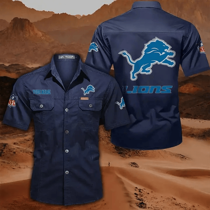 Detroit Lions Military Cargo Cotton Shirts