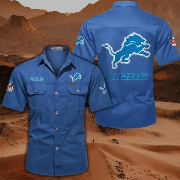 Detroit Lions Military Cargo Cotton Shirts