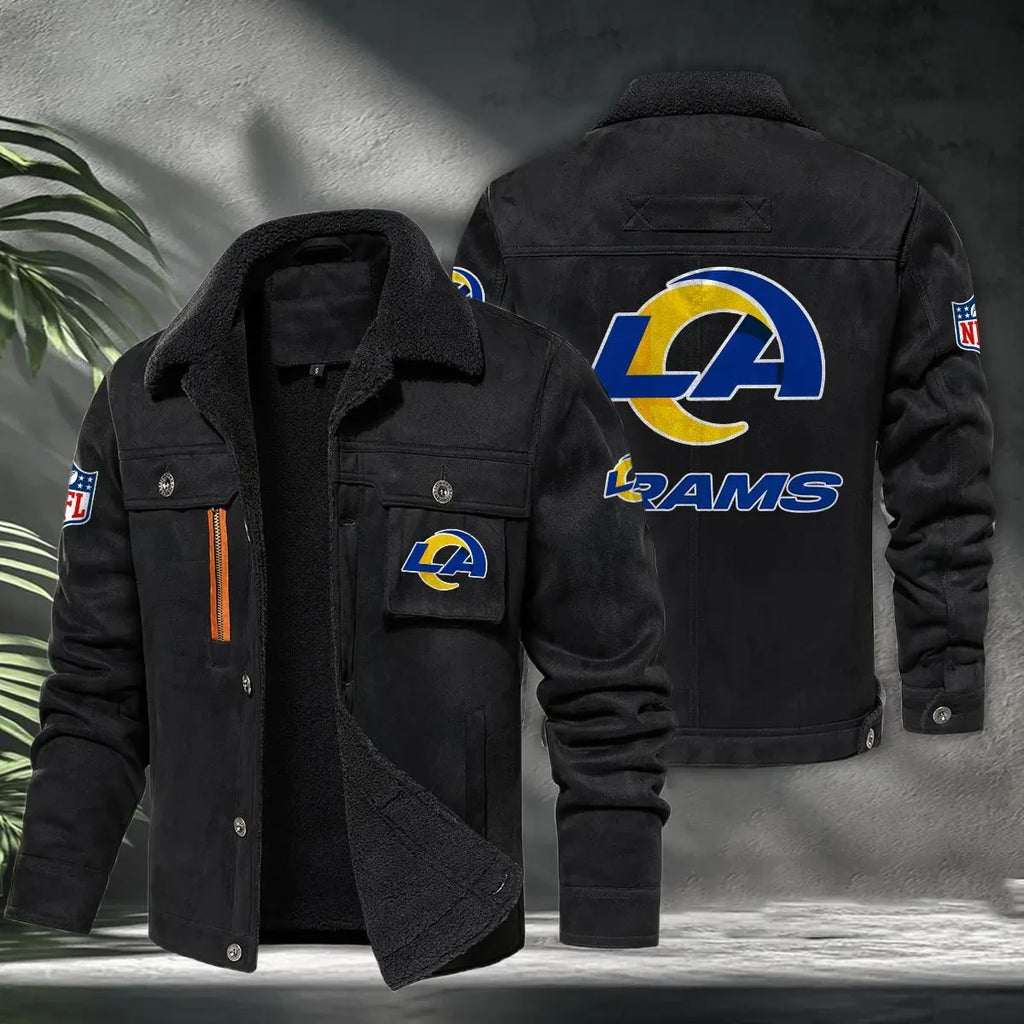 Los Angeles Rams PURHLA019 Fur Collar Winter Casual Jacket