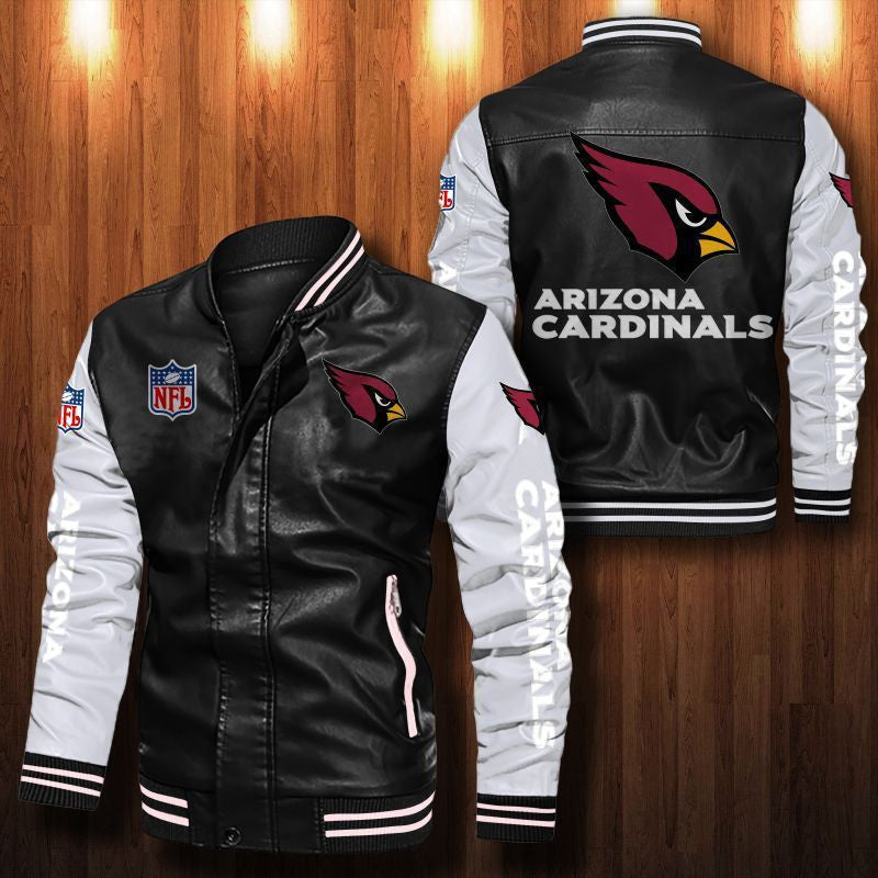 Signature Series Leather Jacket — Plush Sherpa Lining Arizona Cardinals HVKE1008