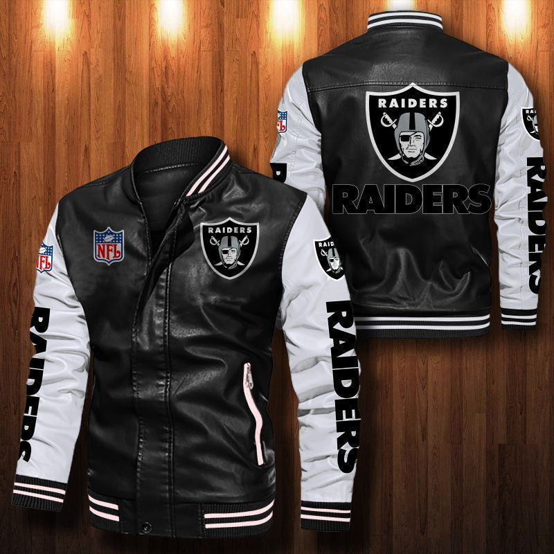 Signature Series Leather Jacket — Plush Sherpa Lining Las Vegas Raiders HVKE1032