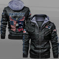 New England Patriots HVKC7232 - Premium & Ultra-Thick Leather Jacket with Fleece Hood