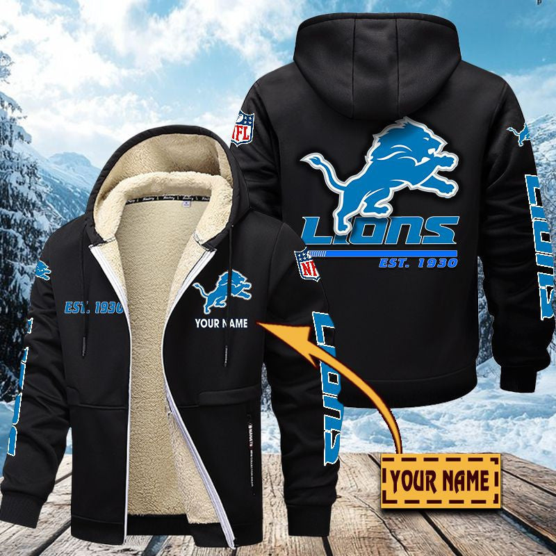 Premium Sherpa-Lined Winter Hoodie – Personalized Edition Detroit Lions VITZC081