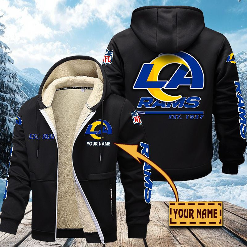 Premium Sherpa-Lined Winter Hoodie – Personalized Edition Los Angeles Rams VITZC088