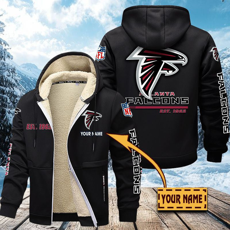 Premium Sherpa-Lined Winter Hoodie – Personalized Edition Atlanta Falcons VITZC072