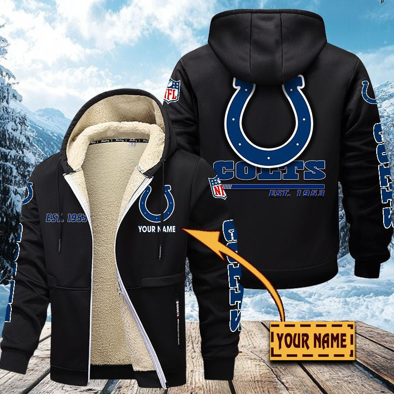 Premium Sherpa-Lined Winter Hoodie – Personalized Edition Indianapolis Colts VITZC084