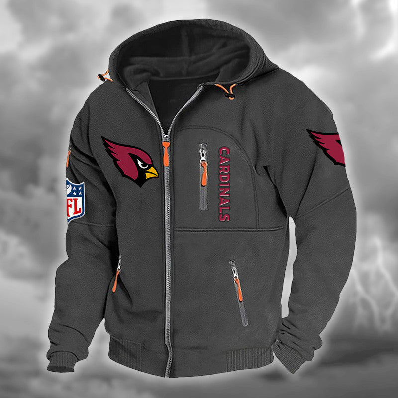 Arizona Cardinals DMCD0652 Hooded Cardigan Jacket