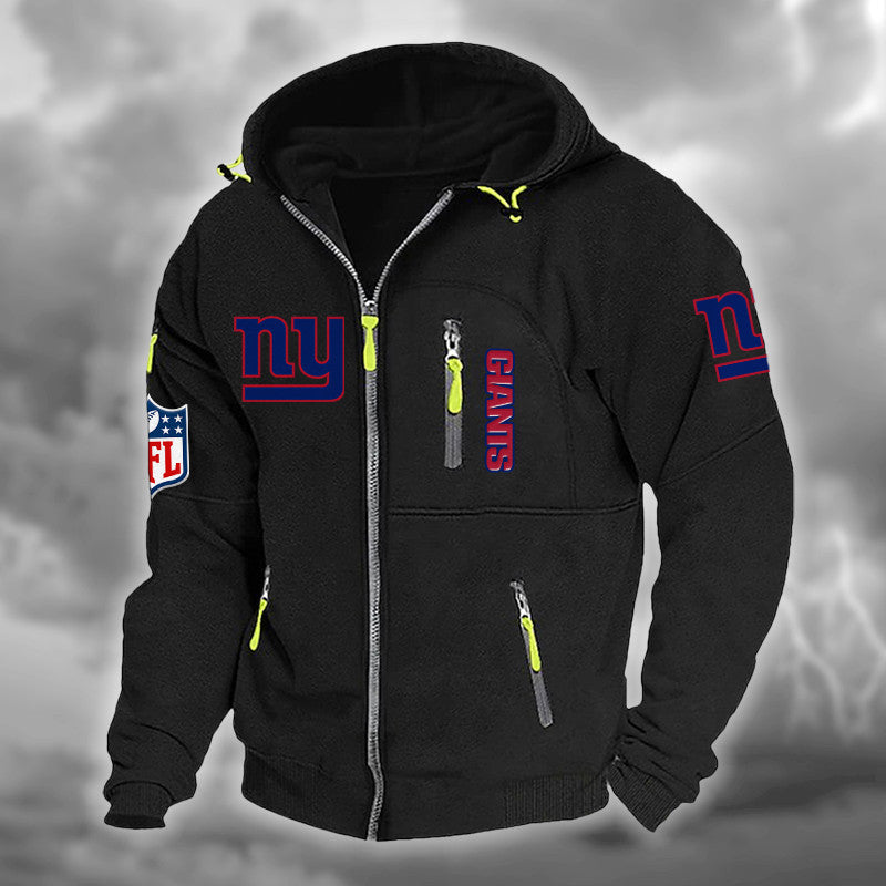 New York Giants DMCD0675 Hooded Cardigan Jacket