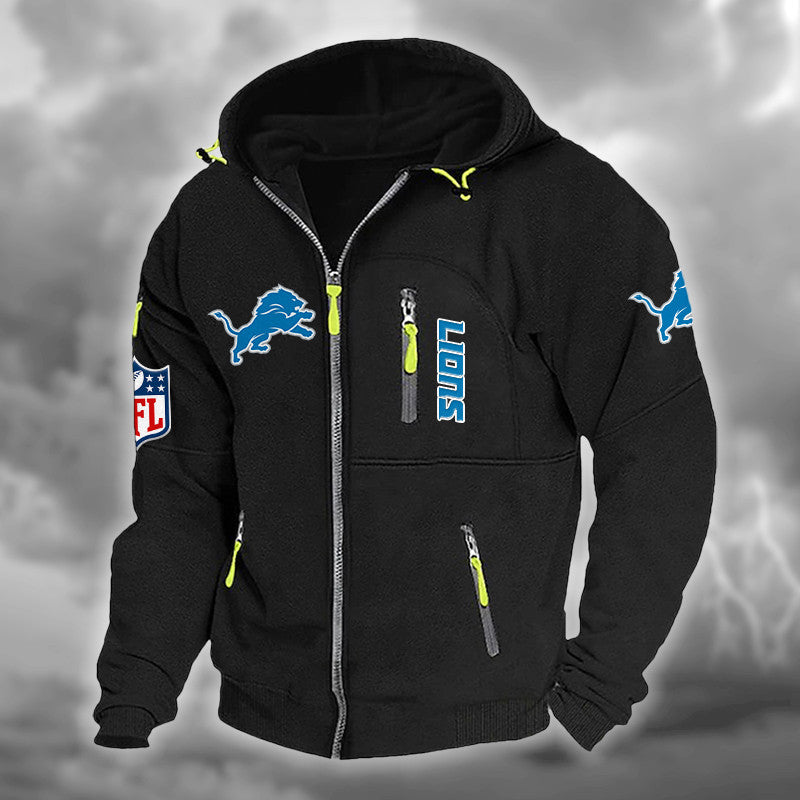 Detroit Lions DMCD0662 Hooded Cardigan Jacket