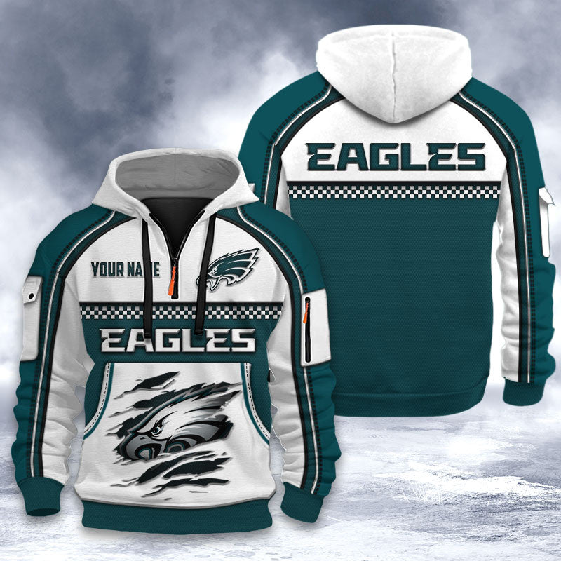 Philadelphia Eagles DMHT2538 3D Half-zip Hoodie