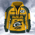 Green Bay Packers DMHT2598 3D Half-zip Hoodie