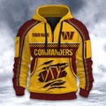 Washington Commanders DMHT2618 3D Half-zip Hoodie