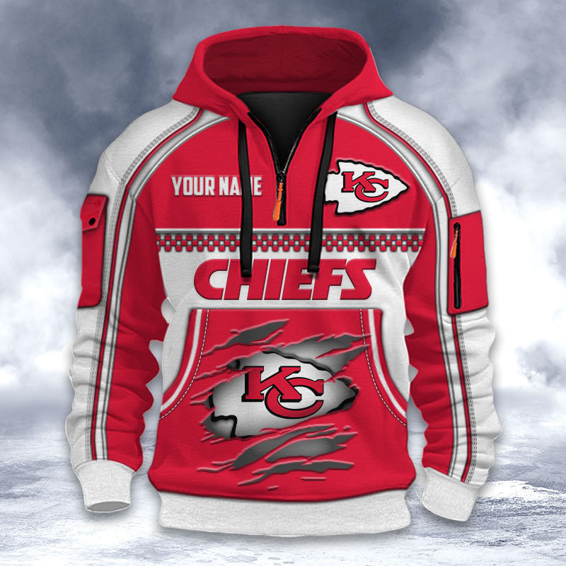Kansas City Chiefs DMHT2602 3D Half-zip Hoodie