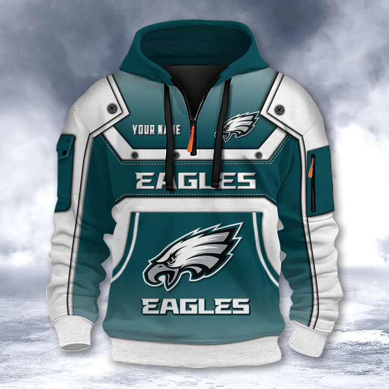 Philadelphia Eagles DMHT2571 3D Half-zip Hoodie