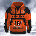 Cincinnati Bengals DMHT2552 3D Half-zip Hoodie