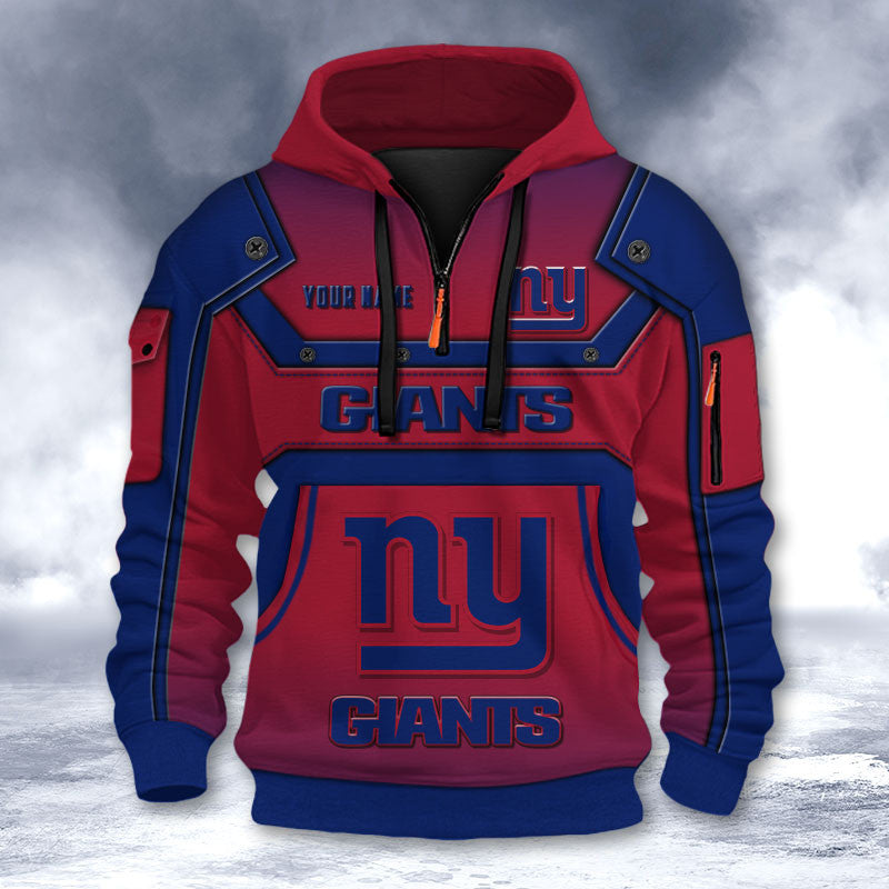 New York Giants DMHT2569 3D Half-zip Hoodie