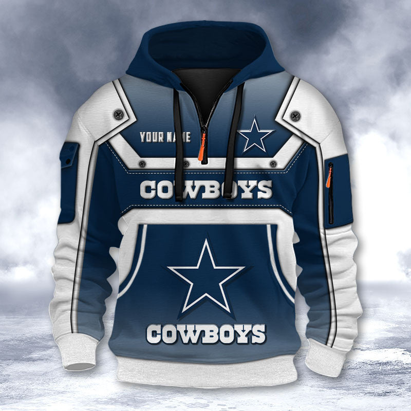 Dallas Cowboys DMHT2554 3D Half-zip Hoodie