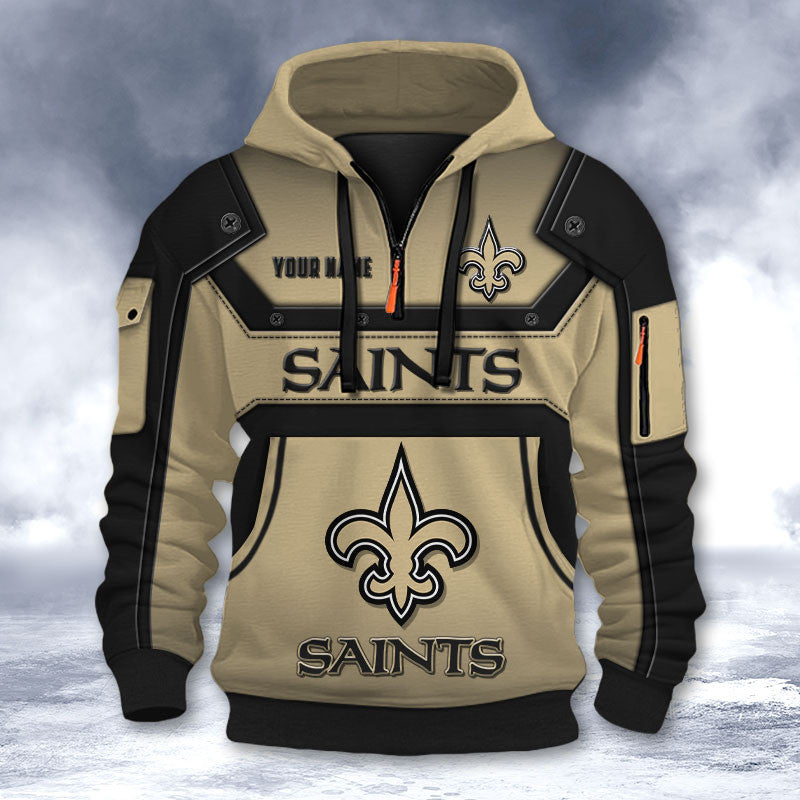 New Orleans Saints DMHT2568 3D Half-zip Hoodie