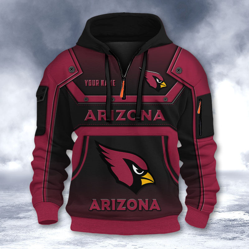 Arizona Cardinals DMHT2546 3D Half-zip Hoodie