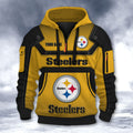 Pittsburgh Steelers DMHT2572 3D Half-zip Hoodie
