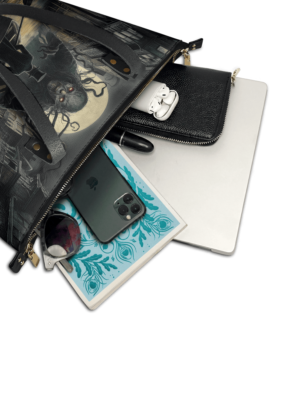 "The Shadow Over Innsmouth" Leather Tote Bag