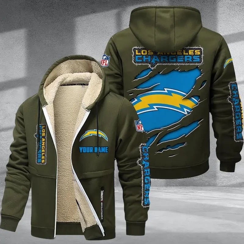 Los Angeles Chargers DMTZ0371 Thickened Zipper Hoodies