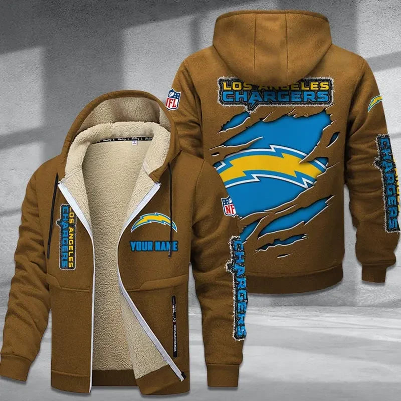 Los Angeles Chargers DMTZ0371 Thickened Zipper Hoodies