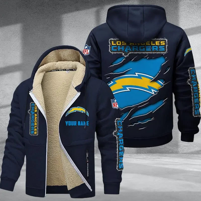 Los Angeles Chargers DMTZ0371 Thickened Zipper Hoodies