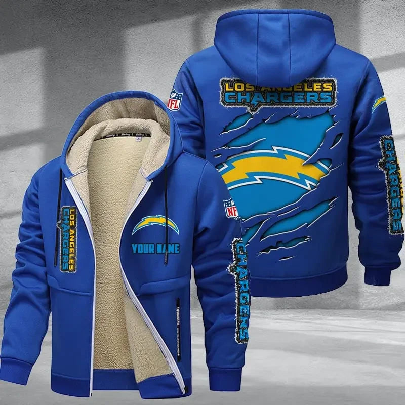 Los Angeles Chargers DMTZ0371 Thickened Zipper Hoodies