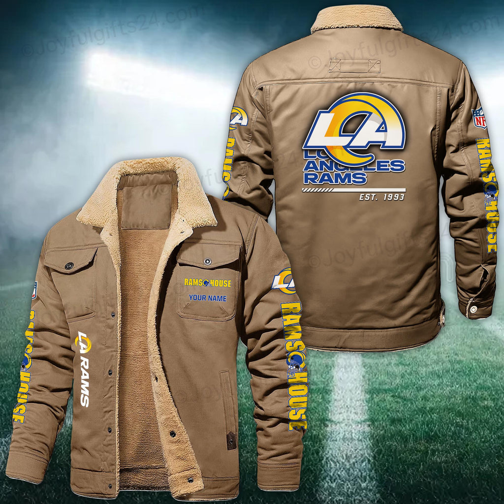Los Angeles Rams FLEECE BOMBER JACKET Custom name 10043895N