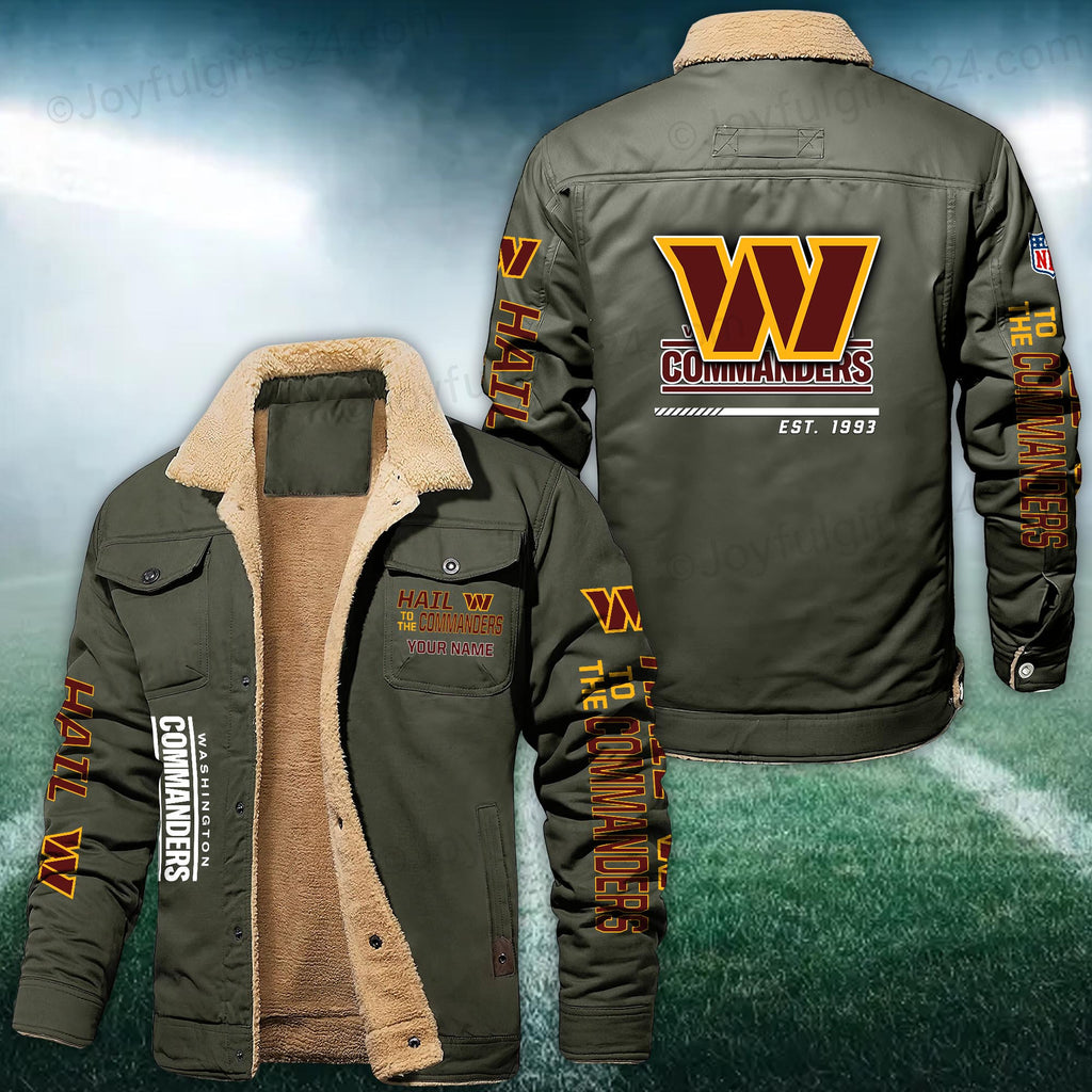 Washington Commanders FLEECE BOMBER JACKET Custom name 10043895N