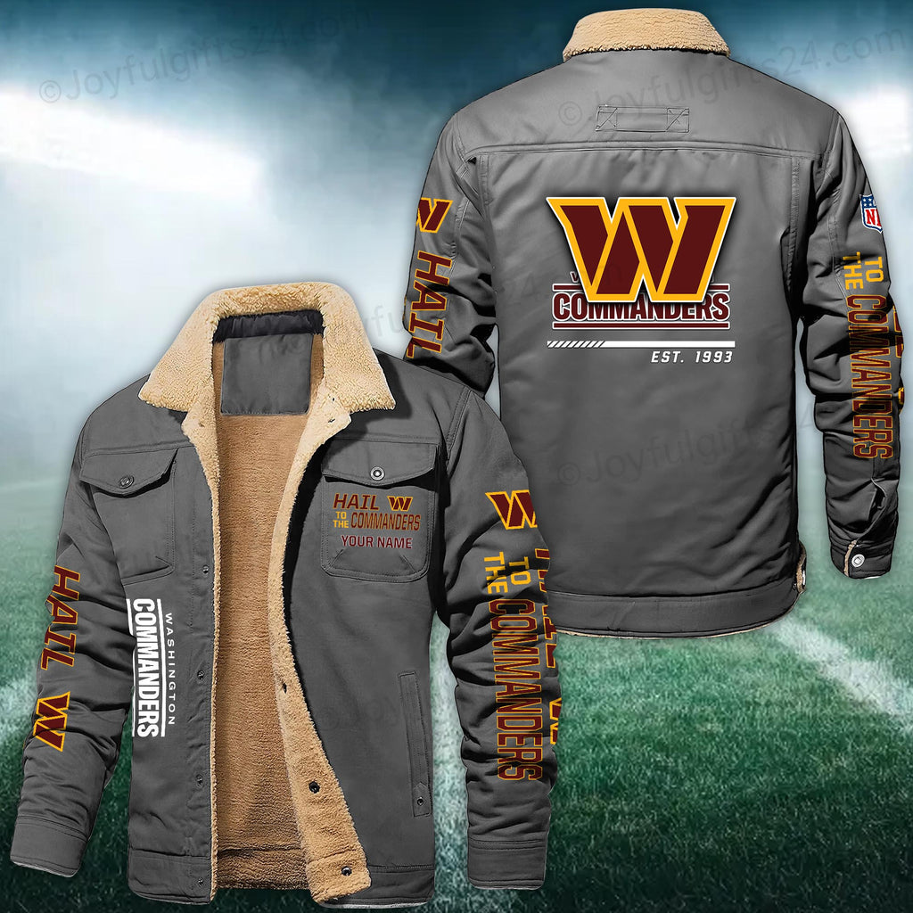 Washington Commanders FLEECE BOMBER JACKET Custom name 10043895N