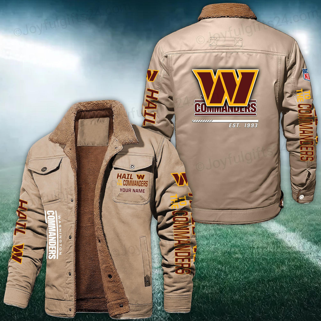 Washington Commanders FLEECE BOMBER JACKET Custom name 10043895N