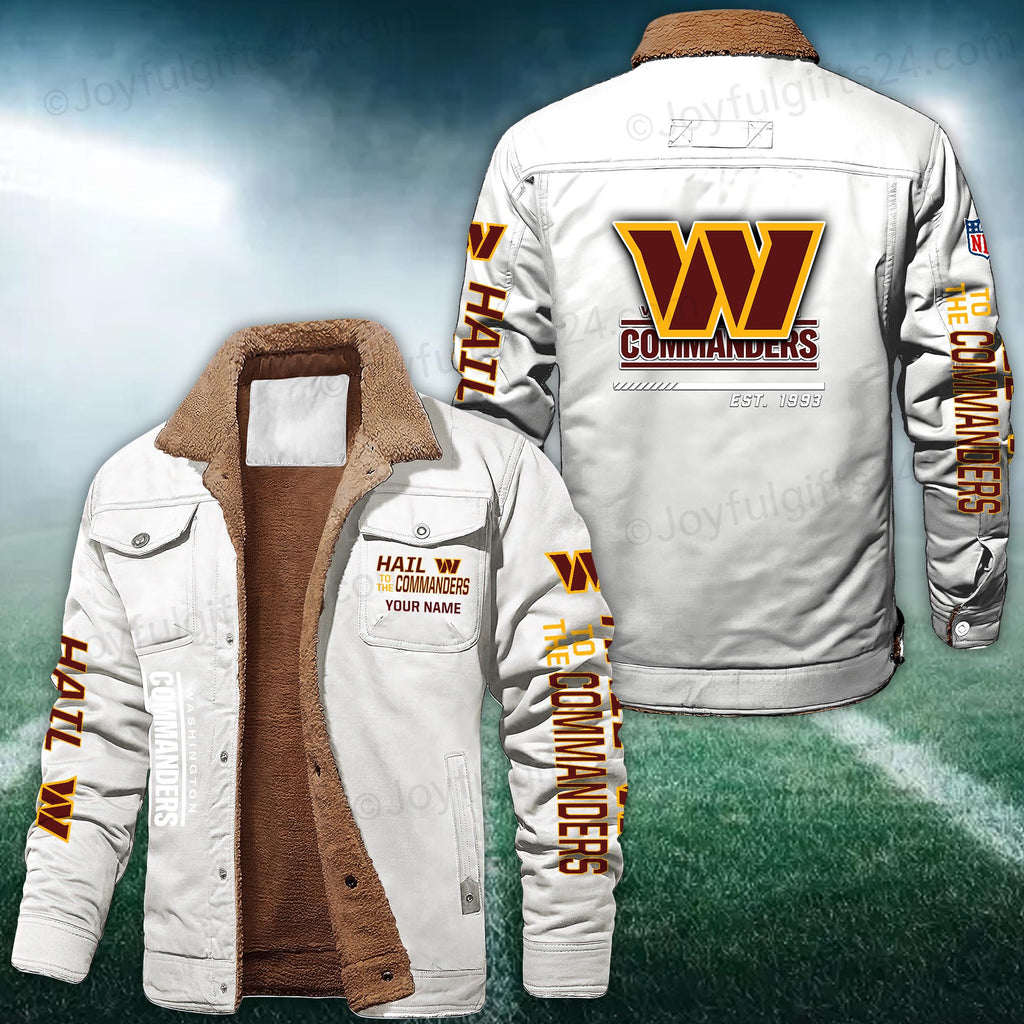 Washington Commanders FLEECE BOMBER JACKET Custom name 10043895N