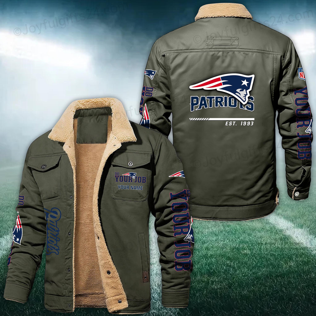New England Patriots FLEECE BOMBER JACKET Custom name 10043895N