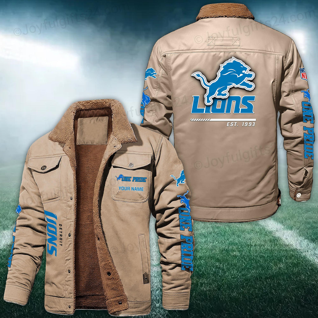 Detroit Lions FLEECE BOMBER JACKET Custom name 10043895N