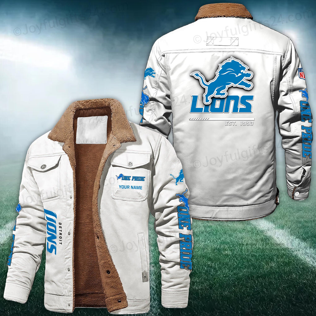 Detroit Lions FLEECE BOMBER JACKET Custom name 10043895N