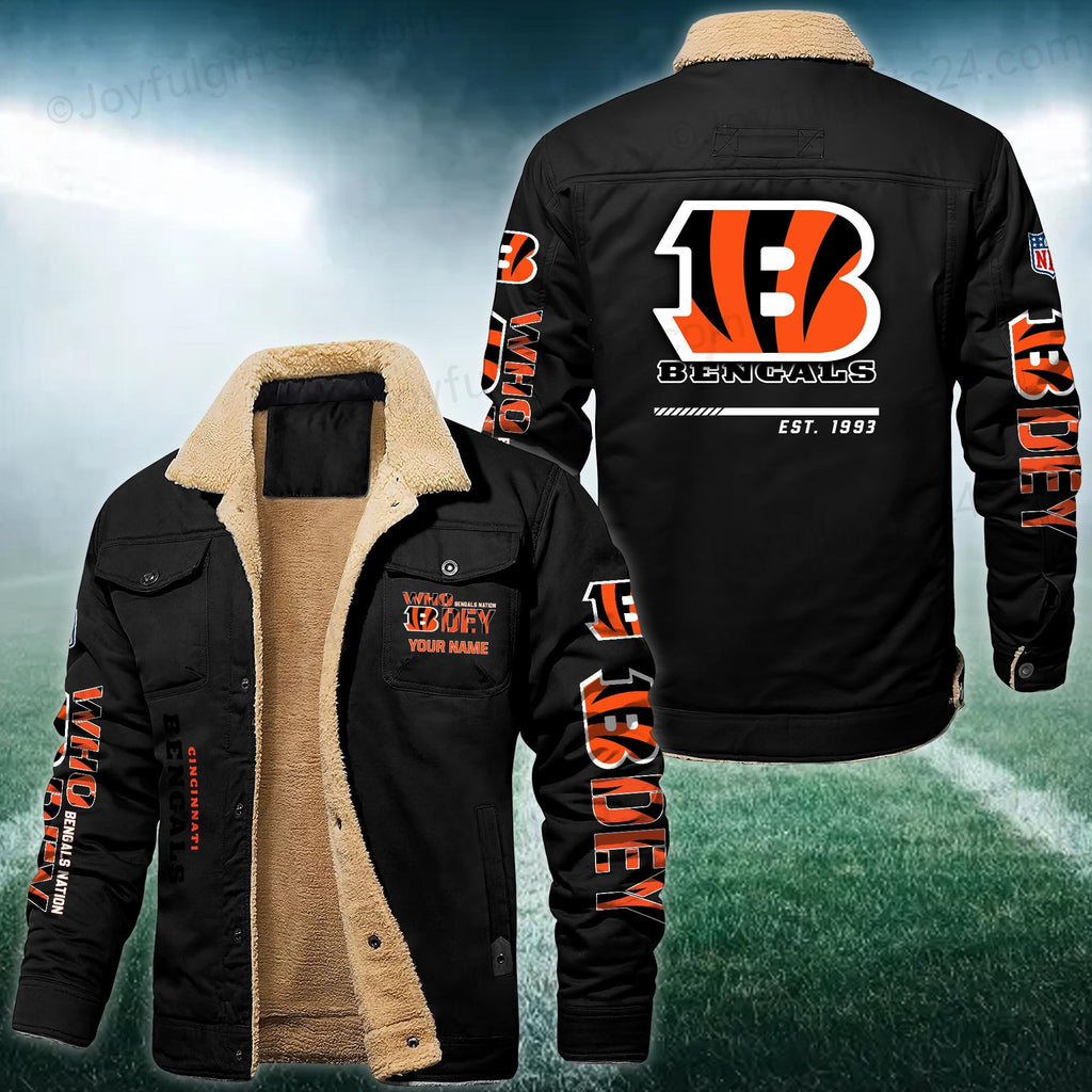 Cincinnati Bengals FLEECE BOMBER JACKET Custom name 10043895N
