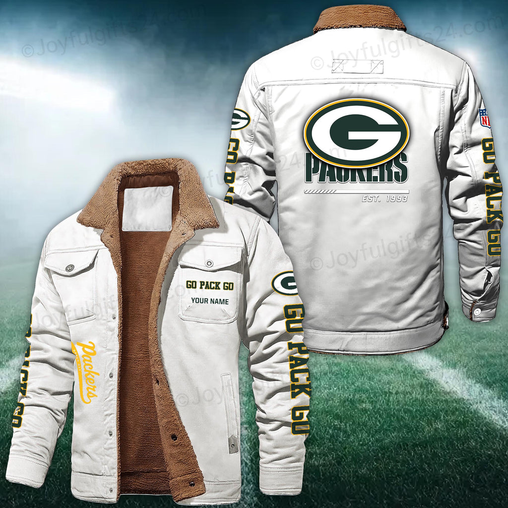 Green Bay Packers FLEECE BOMBER JACKET Custom name 10043895N