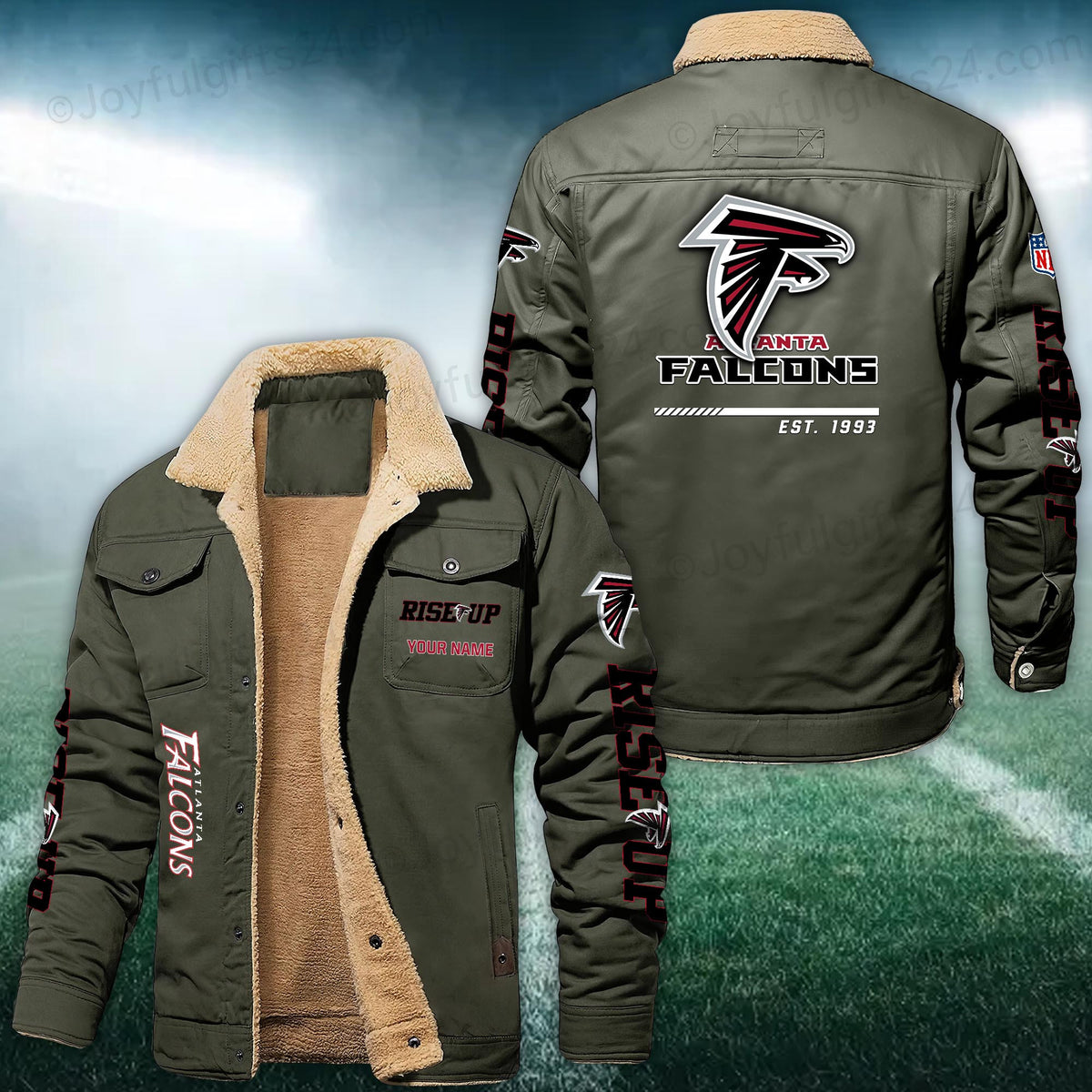 Atlanta Falcons FLEECE BOMBER JACKET Custom name 10043895N