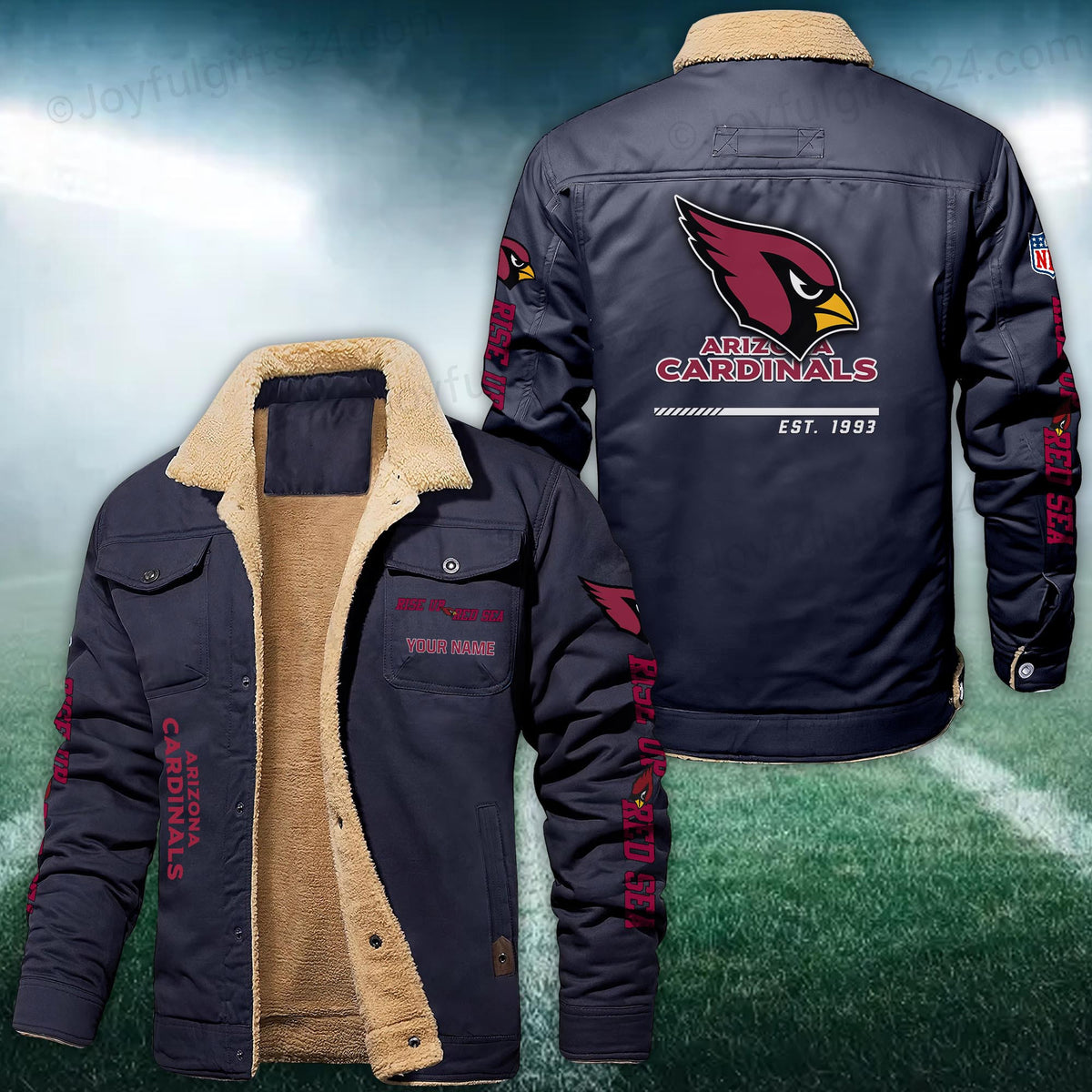 Arizona Cardinals FLEECE BOMBER JACKET Custom name 10043895N