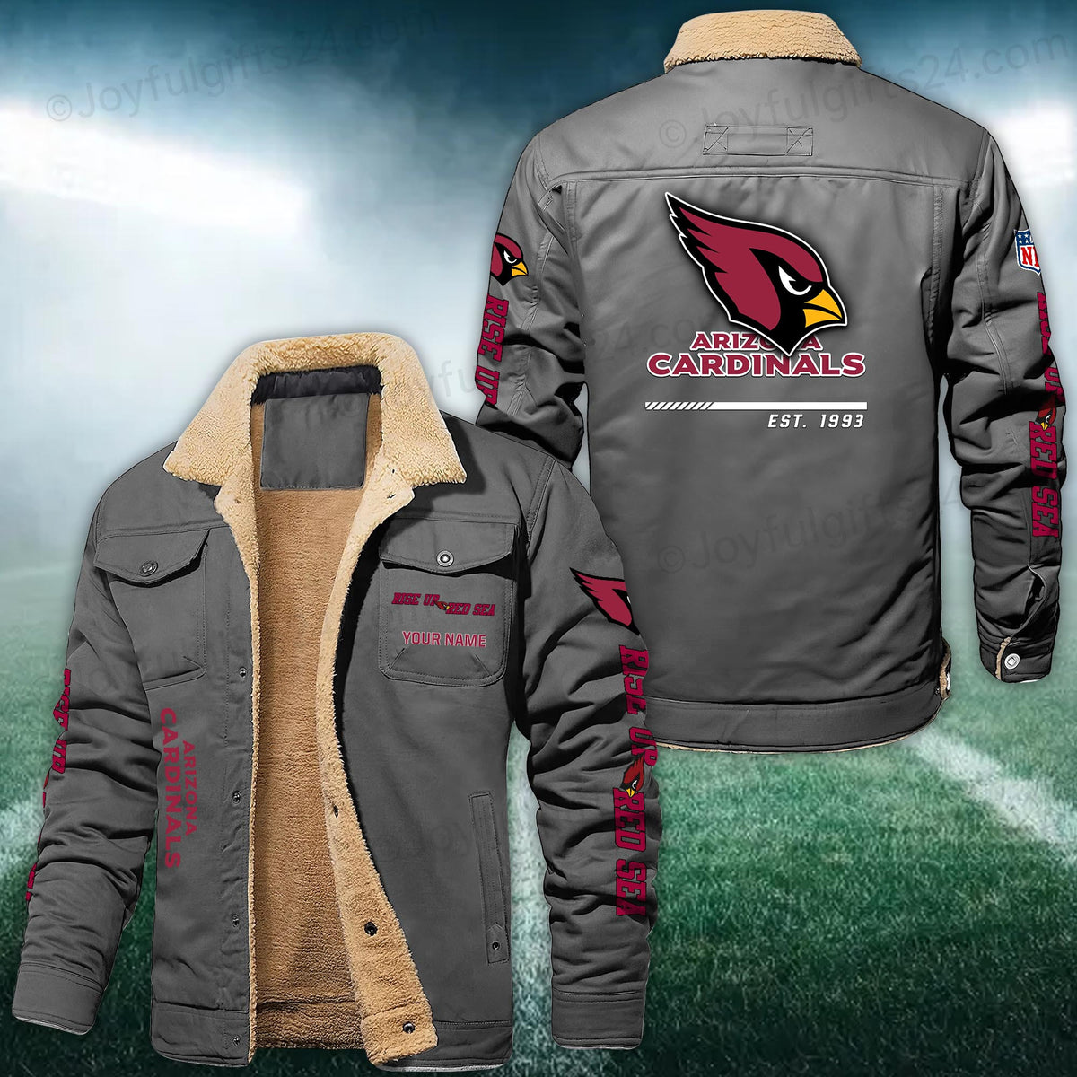 Arizona Cardinals FLEECE BOMBER JACKET Custom name 10043895N