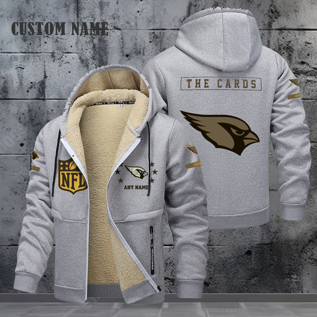 Arizona Cardinals NFL-Lamb Fleece Thick Coat- Custom name 10154094N