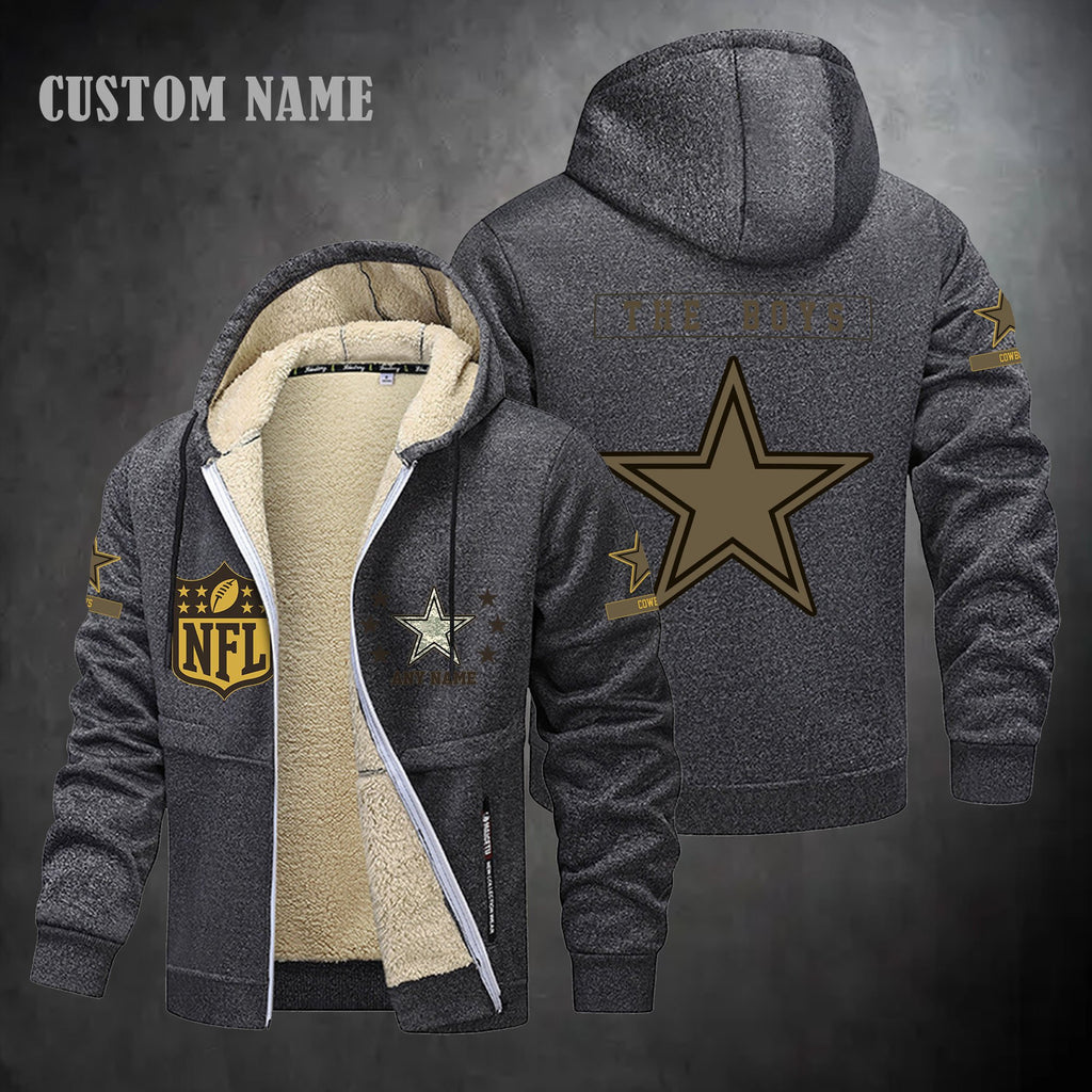 Dallas Cowboys NFL-Lamb Fleece Thick Coat- Custom name 10154094N