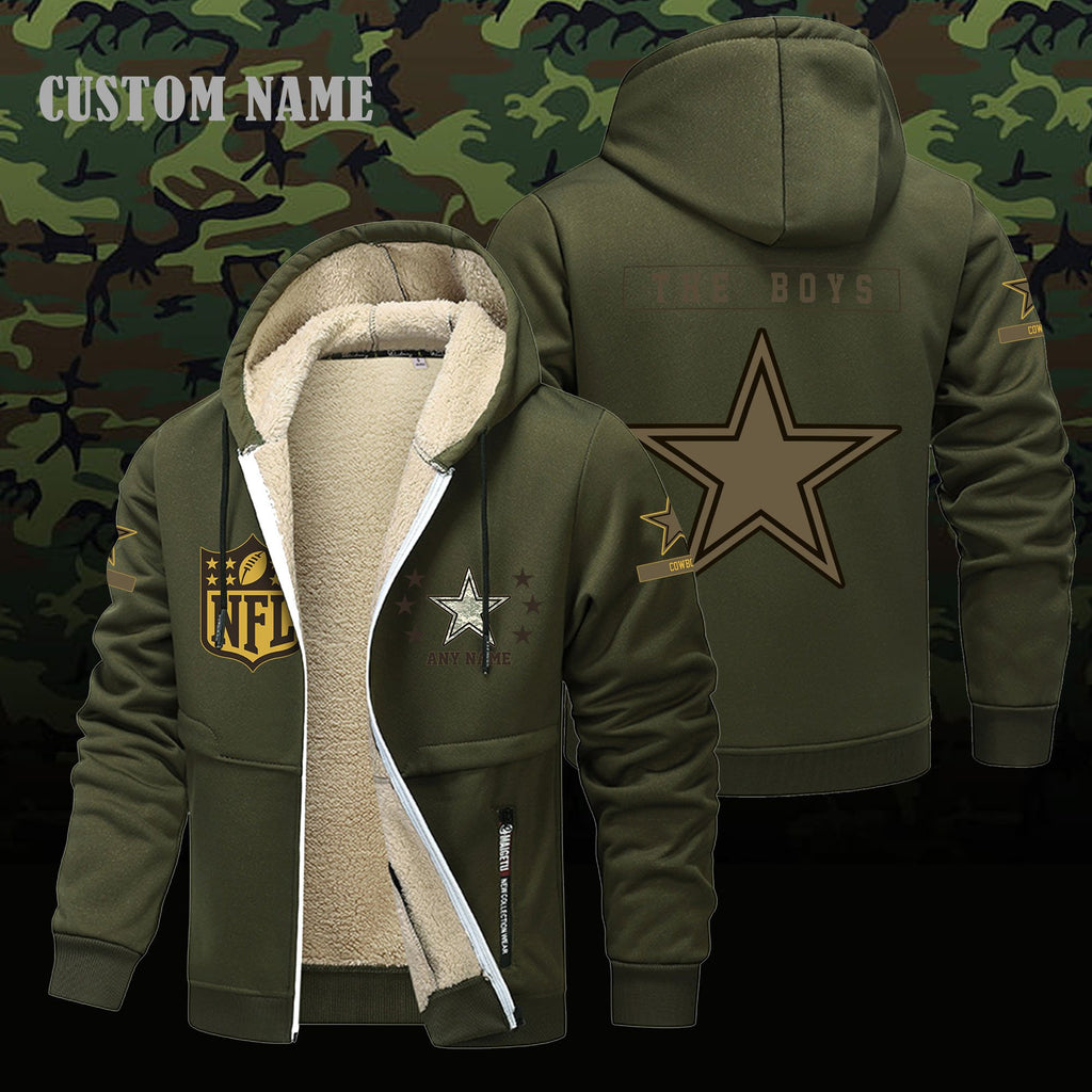 Dallas Cowboys NFL-Lamb Fleece Thick Coat- Custom name 10154094N