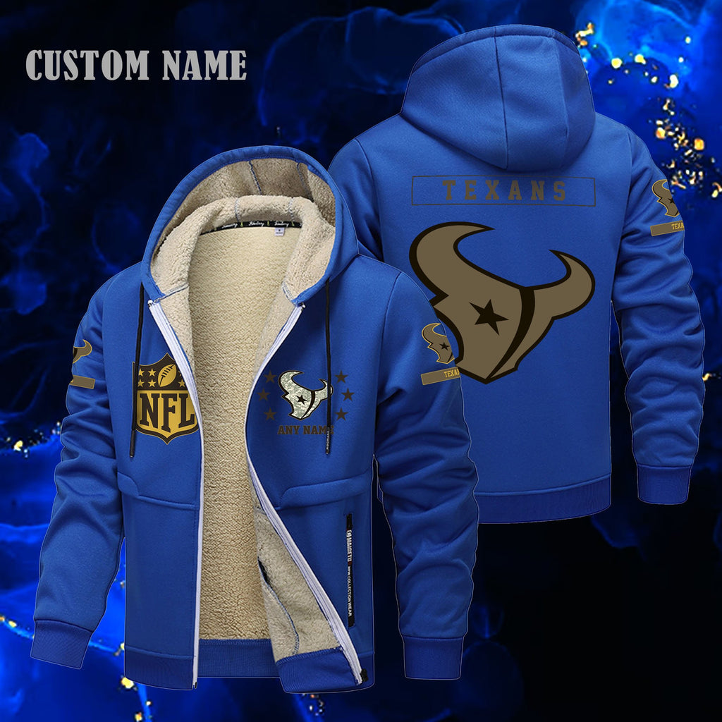 Houston Texans NFL-Lamb Fleece Thick Coat- Custom name 10154094N