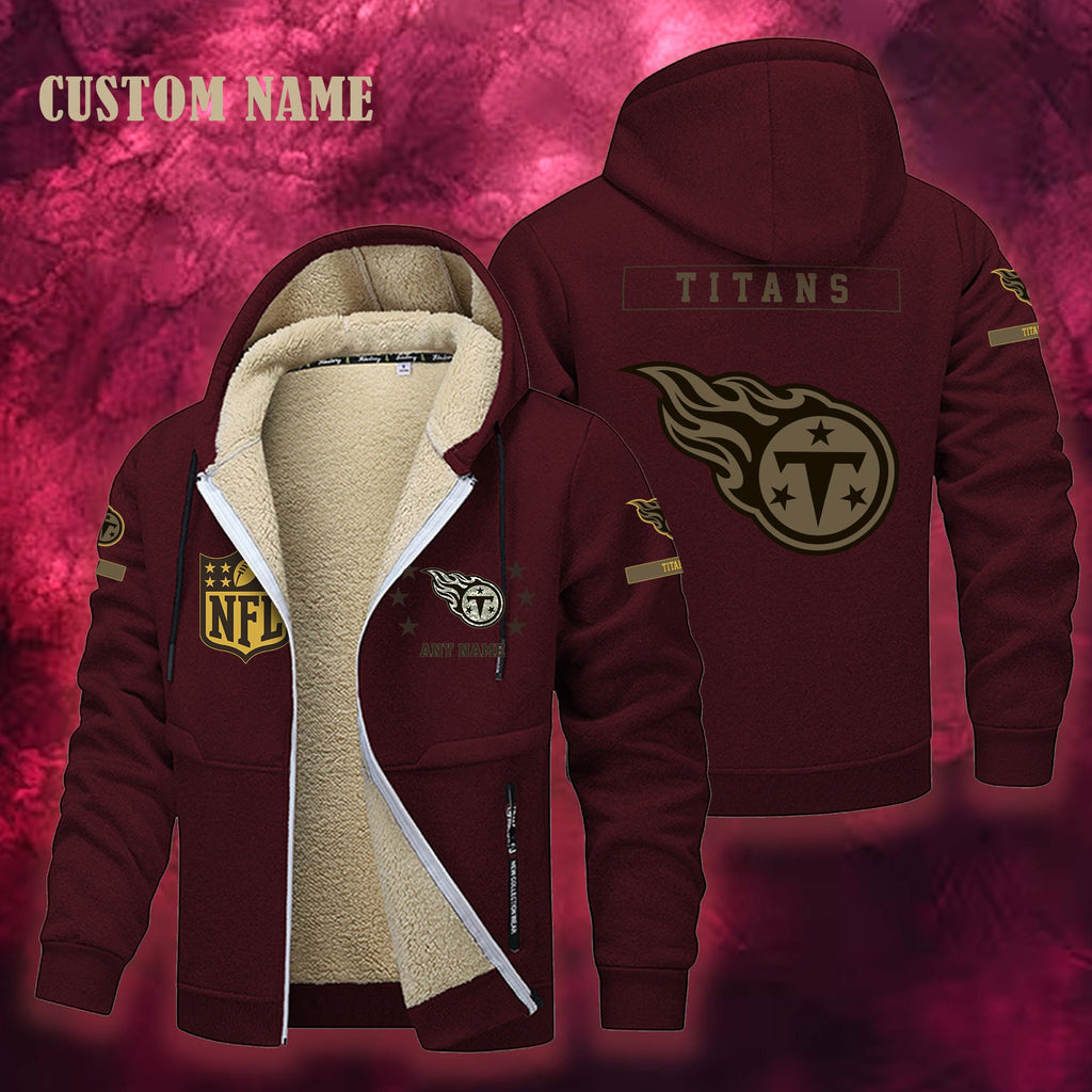 Tennessee Titans NFL-Lamb Fleece Thick Coat- Custom name 10154094N