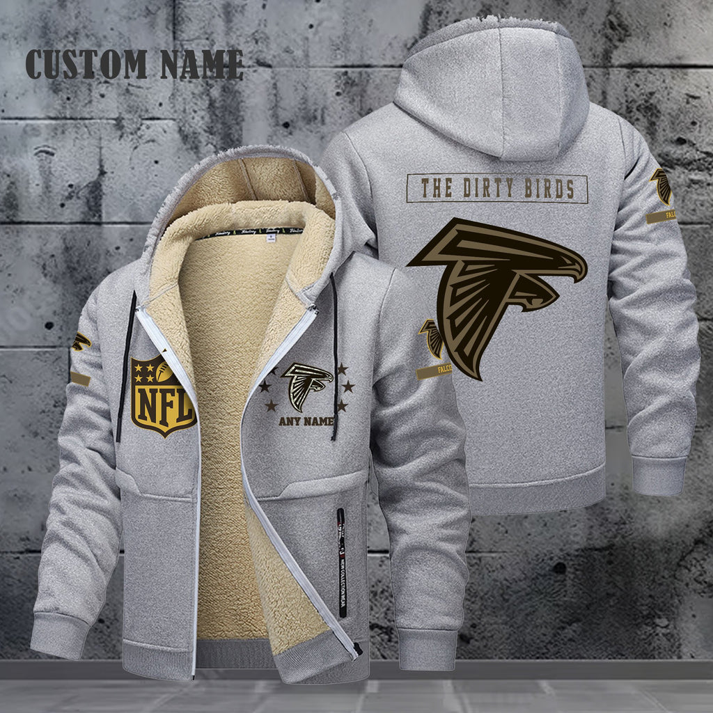 Atlanta Falcons NFL-Lamb Fleece Thick Coat- Custom name 10154094N