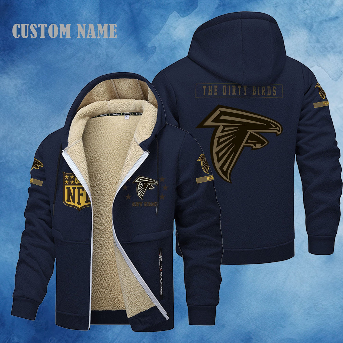 Atlanta Falcons NFL-Lamb Fleece Thick Coat- Custom name 10154094N